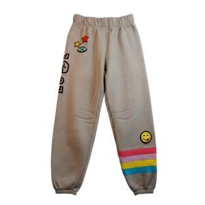 Sugar & Jade Girls Gray Peace Print Sweatpants - Size Small